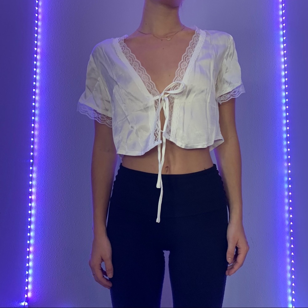 White princess polly tie top